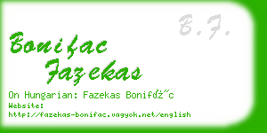 bonifac fazekas business card
